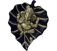 Craft Trade Ganesha Wall Decor - Living Room Metal Wall Hanging Show Pieces for Home Decor - Vastu Items for Home for Good Luck - 7.5x6 Inches (Navy Blue)