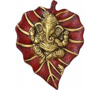 Craft Trade Ganesha Wall Decor - Living Room Metal Wall Hanging Show Pieces for Home Decor - Vastu Items for Home for Good Luck - 7.5x6 Inches (Red)