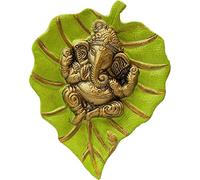 Craft Trade Ganesha Wall Decor - Living Room Metal Wall Hanging Show Pieces for Home Decor - Vastu Items for Home for Good Luck - 7.5x6 Inches (Parrot Green)