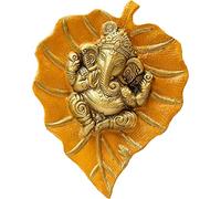 Craft Trade Ganesha Wall Decor - Living Room Metal Wall Hanging Show Pieces for Home Decor - Vastu Items for Home for Good Luck - 7.5x6 Inches (Orange)