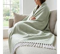 Craft Trade Geometric Chevron Reversible Sofa Throw Blanket Soft and Warm Blankets for Couch, Sofa and Bed Waffle Textured, Cozy, Fuzzy and Lightweight - Light Green, 127 x 152 cm