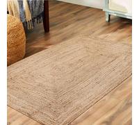 Craft Trade Hand Woven Jute Area Rug Rectangle 90X150 CM Farmhouse Reversible Jute Area Rug Braided Farmhouse Living Room Outdoor Kitchen Bedroom - 36x60 Inch