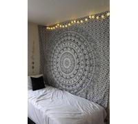 Craft Trade Mandala Elephant Tapestry Black and White Wall Hanging Tapestry Boho Hippie Tapestries for Decor Living Room Yoga Meditation and Bedroom - 127x152 cm