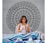 Craft Trade Mandala Elephant Tapestry Black and White Wall Hanging Tapestry Boho Hippie Tapestries for Decor Living Room Yoga Meditation and Bedroom - 76x102 cm