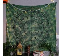 Craft Trade Mandala Elephant Tapestry Green Wall Hanging Tapestry Boho Hippie Tapestries for Decor Living Room Yoga Meditation and Bedroom - 127x152 cm