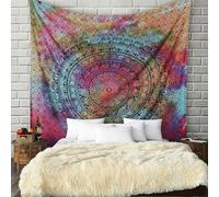 Craft Trade Mandala Elephant Tapestry Multicolor Wall Hanging Tapestry Boho Colorful Hippie Tapestries for Decor Living Room Yoga Meditation and Bedroom - 137x213 cm