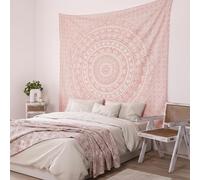 Craft Trade Mandala Elephant Tapestry Pink Hanging Tapestry Boho Hippie Tapestries for Decor Living Room Yoga Meditation and Bedroom - 213x228 cm