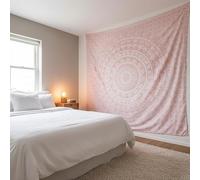 Craft Trade Mandala Elephant Tapestry Pink Wall Hanging Tapestry Boho Hippie Tapestries for Decor Living Room Yoga Meditation and Bedroom - 228x274 cm