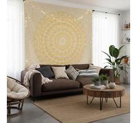 Craft Trade Mandala Elephant Tapestry Yellow Wall Hanging Tapestry Boho Hippie Tapestries for Decor Living Room Yoga Meditation and Bedroom - 228x274 cm