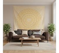 Craft Trade Mandala Elephant Tapestry Yellow Wall Hanging Tapestry Boho Hippie Tapestries for Decor Living Room Yoga Meditation and Bedroom - 137x213 cm