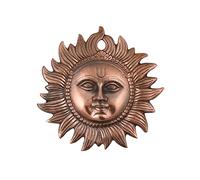 Craft Trade Metal Wall Decor - Sun Idol Vastu Items for Home for Good Luck Decorative Hanging for Living Room Bedroom Feng Shui Decor - Copper - 8 Inches