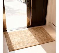 Craft Trade Natural Jute Area Rug Boho Braided Hand Woven Vintage Sisal Rug Reversible Home Decor Farmhouse Carpet Rag Rug for Kitchen Living Room and Bedroom - Rectangle 60x90 cm