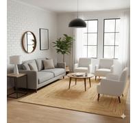 Craft Trade Natural Jute Area Rug Boho Braided Hand Woven Vintage Sisal Rug Reversible Home Decor Farmhouse Carpet Rag Rug for Kitchen Living Room and Bedroom - Rectangle 150x210 cm