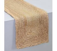 Craft Trade Natural Jute Table Runner Braided Hand Woven Rustic Boho Vintage Dining Table Lunch Runner for Wedding Parties Farmhouse Dinner and Kitchen - Rectangular 33x91 cm