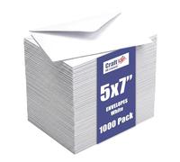 Craft UK, 1000 5x7 Envelopes for Card Making, Invitations, and More, 100gsm, Made in the UK, Lasting Quality, White