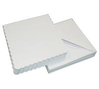 Craft UK 1076 7 x 7 inch Scalloped Card and Envelope pack of 25 - White,White Scalloped,7x7