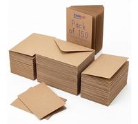 Craft UK, 150 Blank Cards and Envelopes for Card Making, 280gsm, Made in the UK, Lasting Quality, Kraft Brown, C6