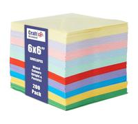 Craft UK, 200 6x6 Envelopes for Card Making, Invitations, and More, 80gsm, Made in the UK, Lasting Quality, Brights & Pastels (20 x 10 Assorted Colours)