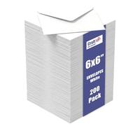Craft UK, 200 6x6 Envelopes for Card Making, Invitations, and More, Made in the UK, Lasting Quality, White