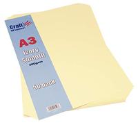 Craft UK 2011 A3 300gsm Smooth Card pack - Ivory (pack of 50 sheets)