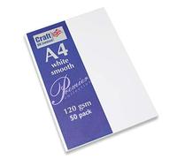 Craft UK 2394 A4 White Paper 120 GSM - 50 Sheets