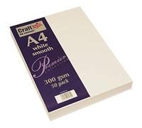 Craft UK 2485 A4 White Smooth Card 300 GSM - 50 Sheets