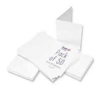 Craft UK, 50 Blank Cards and Envelopes for Card Making, Made in the UK, Lasting Quality, White, 5 x 7-Inch