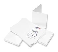 Craft UK, 50 Blank Cards and Envelopes for Card Making, Made in the UK, Lasting Quality, White, C7