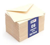 Craft UK, 50 C6 Envelopes for Card Making, Invitations, and More, 100gsm, Made in the UK, Lasting Quality, Ivory