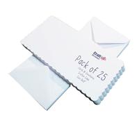Craft UK 839 8 x 8 inch Scalloped Card and Envelope pack of 25 - White