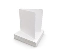 Craft UK 839 8 x 8 inch Scalloped Card and Envelope pack of 25 - White