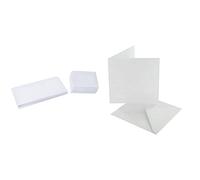Craft UK 996 4 x 4 inch Card and Envelope Pack of 50 - White & 50 White Cards & envelopes 5 x 5, Card, 152 x 243 x 3.81 cm