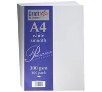 Craft UK A4 300Gsm-100 Sheets, White Card 300gsm, 29.6 x 21 x 0.1 cm