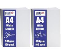 Craft UK A4 300Gsm-100 Sheets, Card, White, 29.6 x 21 x 0.1 cm (Pack of 2)