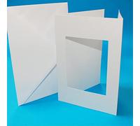 Craft UK - A5 White 3 Fold Rectangle Aperture Cards & Envelopes