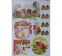 Craft UK Christmas Die Cut Toppers (Red Candles, Stockings & Wine…2161)