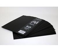 Craft UK Colour Vision 50 Black Coloured A4 Sheets 160gsm Card Craft Cardstock