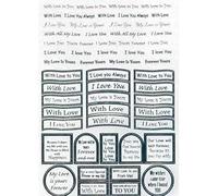 Craft UK Limited A4 Pearlised Sheet Die Cut Captions Loving Silver - each