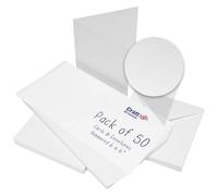 Craft UK W101 6" x 6" Hammered Cards and Envelopes - White (Pack of 50)