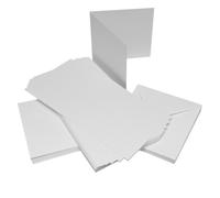 Craft UK W101 6 x 6 inch Hammered Card and Envelope pack of 50 - White