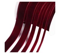 Craft Velvet Ribbon, Velvet Ribbon Wine Red/Black 6-32mm 5-10 Yards Flower Packaging Bow Decoration DIY Sewing(Wine Red,32mm 5Yards)