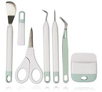 Craft Vinyl Weeding Tools Set Basic Tools Set Vinyl Scraper Spatula Tweezers Scissors Hook Weeder Crafting Tools Kit for Cricut Weeding Silhouette Siser Oracal Sewing, 6pcs Mint Color