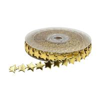 Craft Wire Ribbon, Gold Silver Ribbon Christmas Decoration Shiny Five-Pointed Star Printing(Gold)