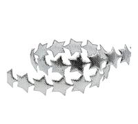 Craft Wire Ribbon, Gold Silver Ribbon Christmas Decoration Shiny Five-Pointed Star Printing(Silver)