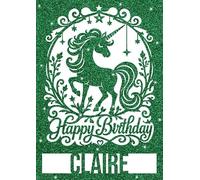 Craft Wizard Personalised Unicorn Birthday Card With Any Name | Glitter Greeting Card | Envelope Included | Green