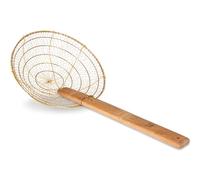 Craft Wok Brass Mesh Spider Skimmer 20 cm, Bamboo Handle, Zhao Li | 51 cm Long, Handcrafted, Efficient Draining for Frying & Noodles