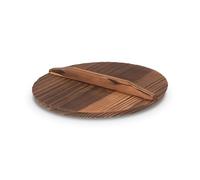 Craft Wok Lid for 12-Inch Woks Traditional Wooden Flat Cover Asian Cookware / 732W323-12in