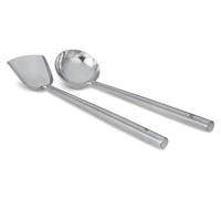 Craft Wok s/s Ladle and Spatula (Turner) Stainless Set with Stainless Handles for Asian Chinese Woks Traditional / 732W326