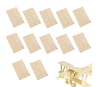 Craft Wood Board, Crafting Square Blanks - 12 Thin Rectangle Board Basswood Blanks, Supplies for Architectural Models, House Aircraft Ship Boat