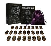 Craft Wooden Card Set with Bag 24 Pieces Nordic Cards for Spiritual Teaching Divination Game Entertainment